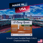 Covey Baseball Softball Scorebook Side By Side Format - (50 Games) - Score Keeping Book With Sheets Designed To Make Baseball An