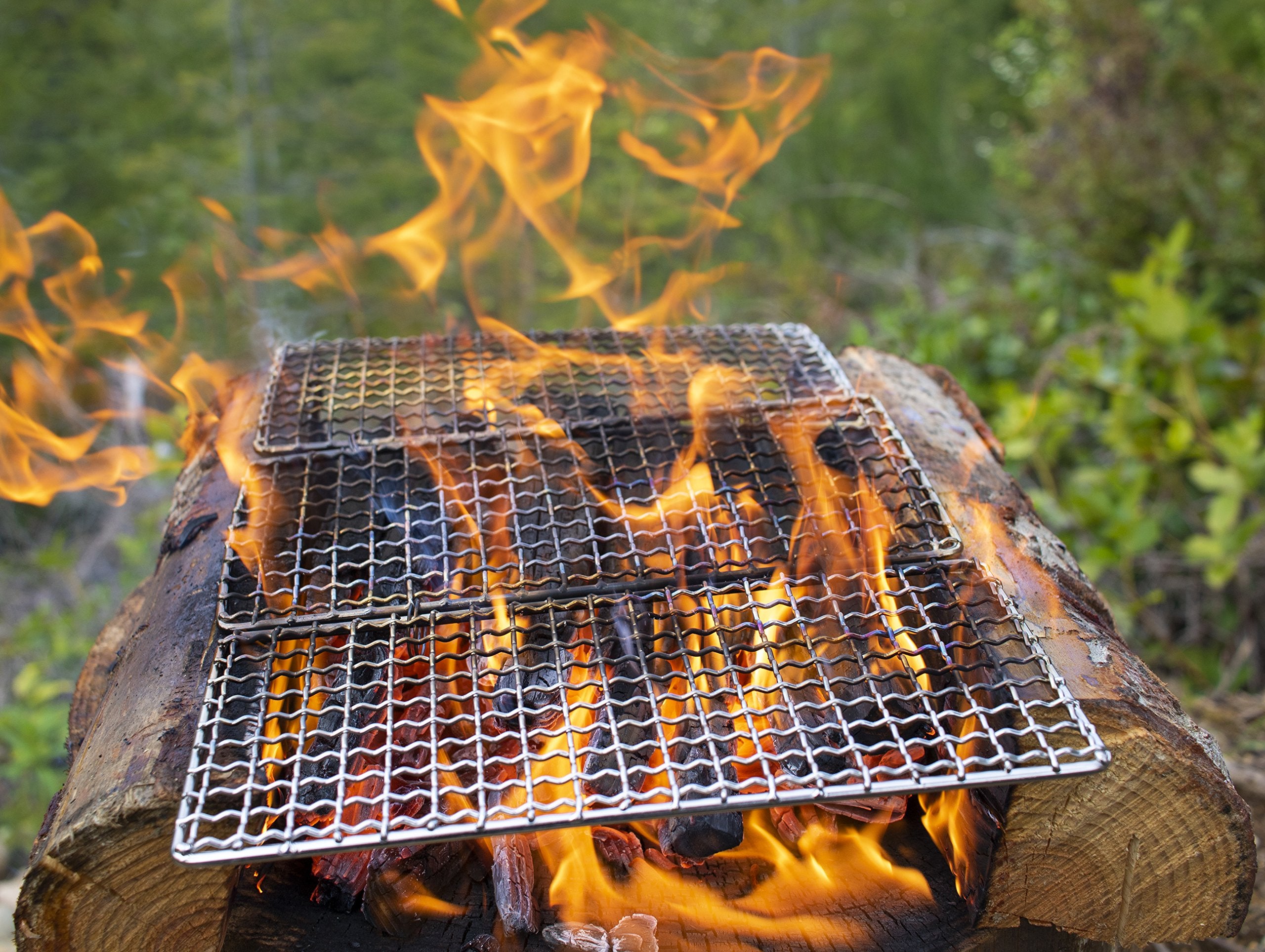 Family 3-Pack - The Original Bushcraft Grill - Welded Stainless Steel High Strength Mesh (Campfire Rated) - Expedition Research