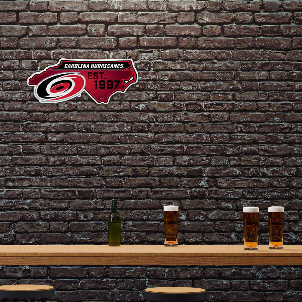 Rico Industries Nhl Carolina Hurricanes State Shape Shape Cut Pennant - Home And Living Room D  Cor - Soft Felt Ez To Hang, 18X0
