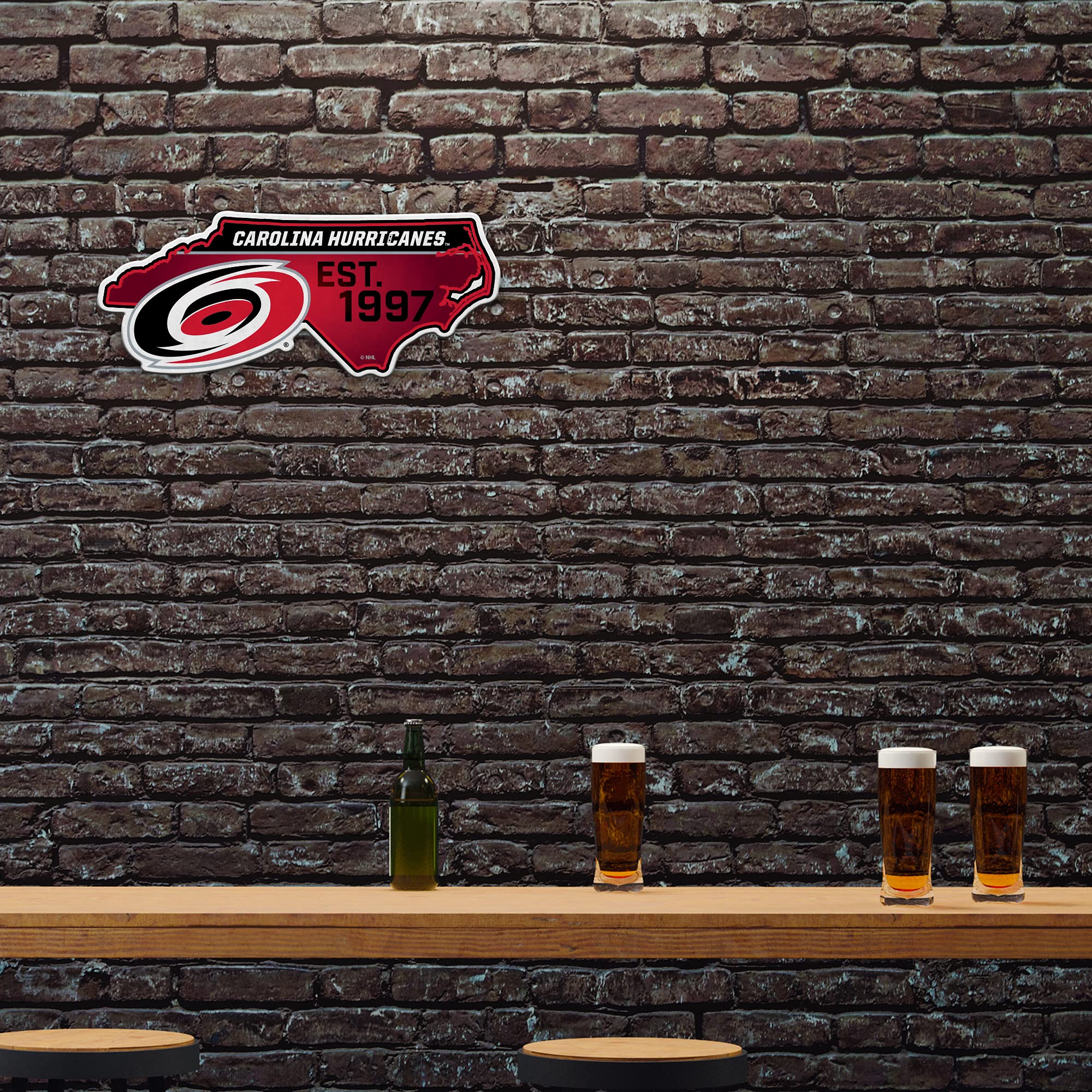 Rico Industries Nhl Carolina Hurricanes State Shape Shape Cut Pennant - Home And Living Room D  Cor - Soft Felt Ez To Hang, 18X0