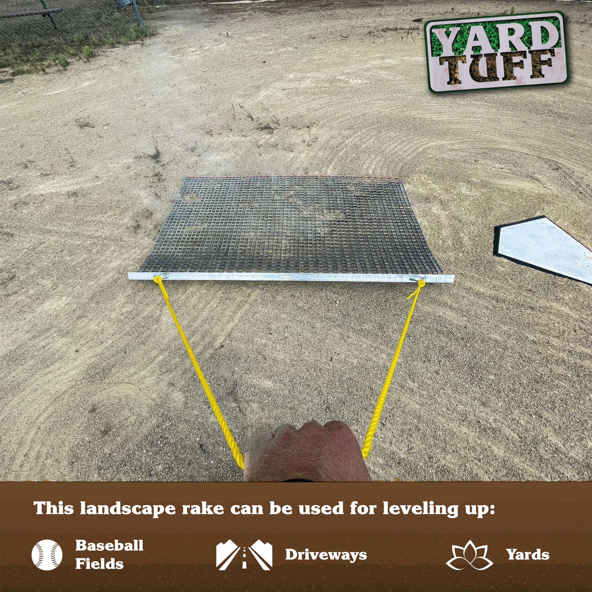 Yard Tuff 53Hpdm Atv/Utv 5 X 3 Feet Heavy Duty Durable Zinc And Steel Mesh Field Surface Leveling Drag Mat For Manual Or Vehicle