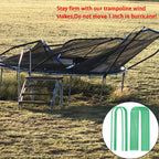 10''X2'' Trampolines Wind Stakes Green Heavy Duty U Shape Steel Garden Stakes Ground Anchors With Sharp End For Camping Tent, Ga