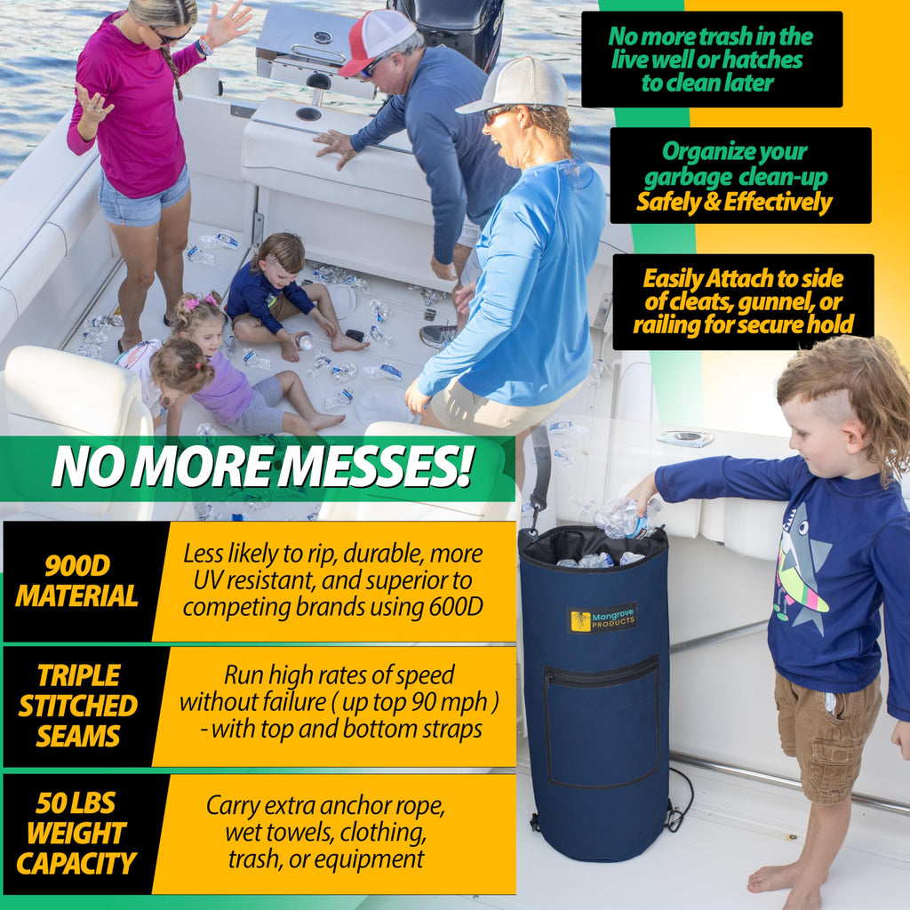 Portable Trash Can, Reusable Trash Bag, Leakproof Liner, Boat Storage Organizer, Trash Bag Holder, Marine Accessories, Pontoon B