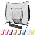 GoSports 7x7 ft Baseball & Softball Batting & Pitching Net with Strike Zone - Available in Team Colors - Black
