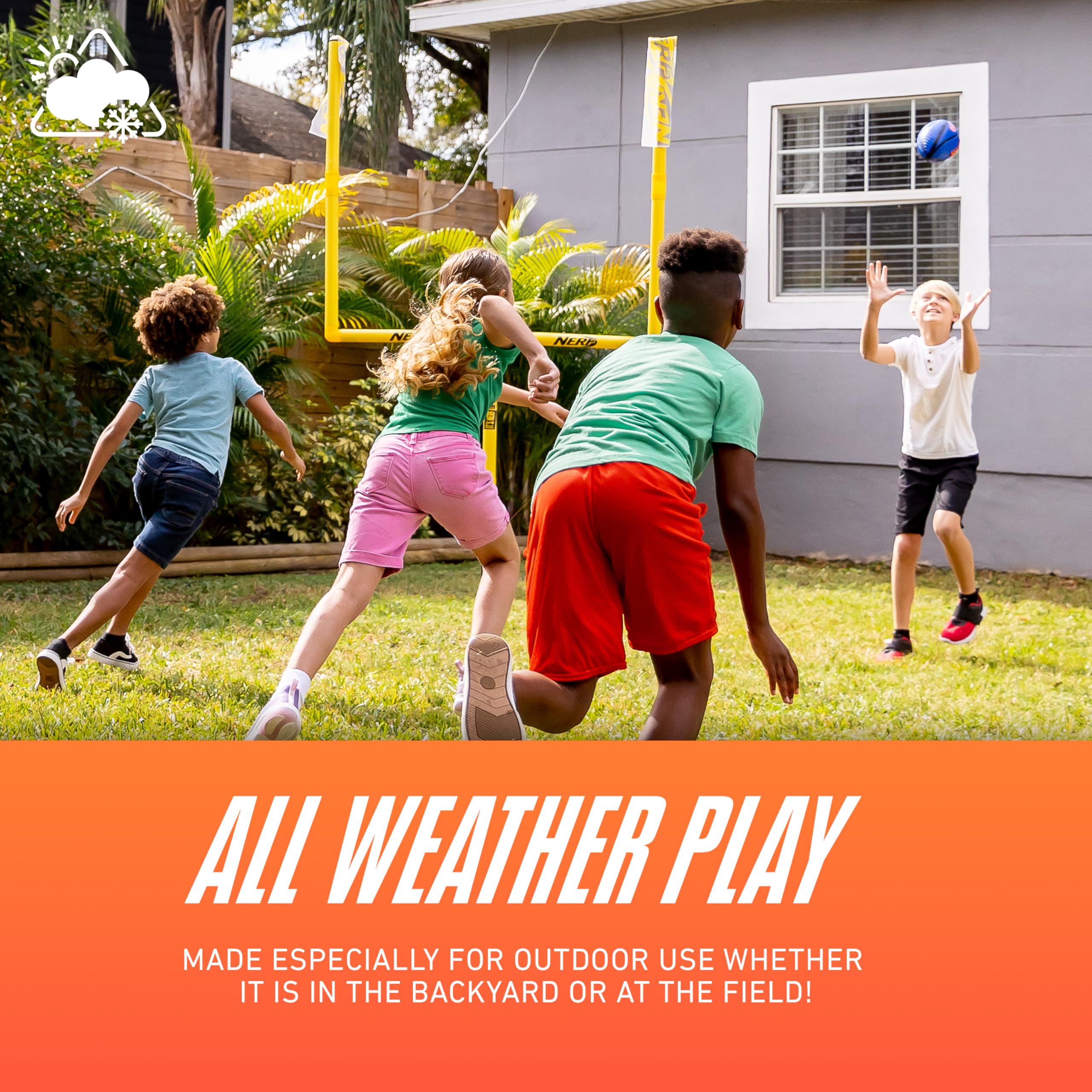 Nerf Punt And Pass Football Goal Post Set - Complete All In One Set - Included Removeable Knockout Targets