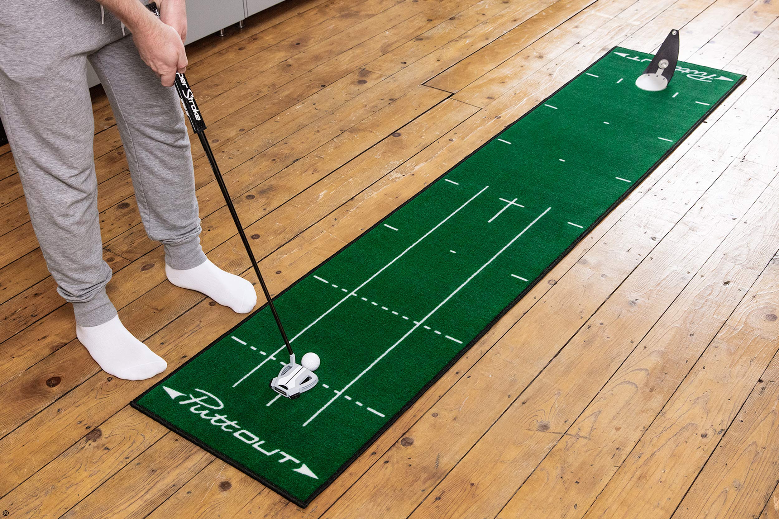 Puttout Pro Golf Putting Mat - Perfect Your Putting (7.87-Feet X 1.64-Feet) (Green)