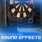 Franklin Sports Electronic Dart Board Set - Soft Tip Electric Dartboard With Digital Scoreboard + Cabinet - Adults + Family Set