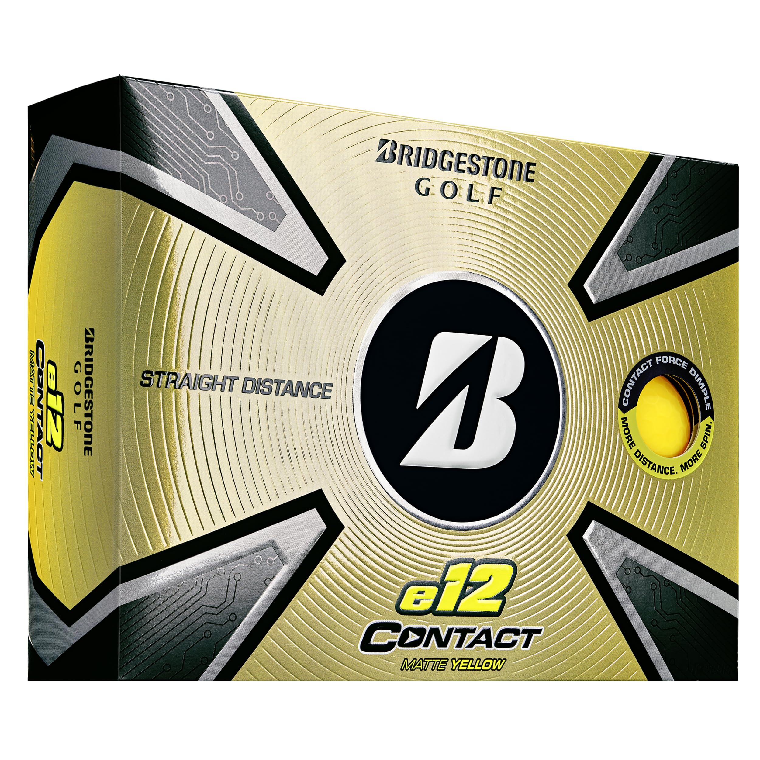 2023 Bridgestone Golf E12 Contact Golf Balls, Yellow
