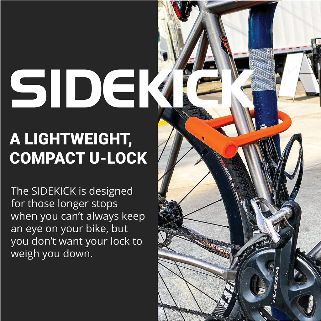 Ottolock Sidekick Compact U-Lock | Lightweight Silicone-Coated Bike Lock (Black)