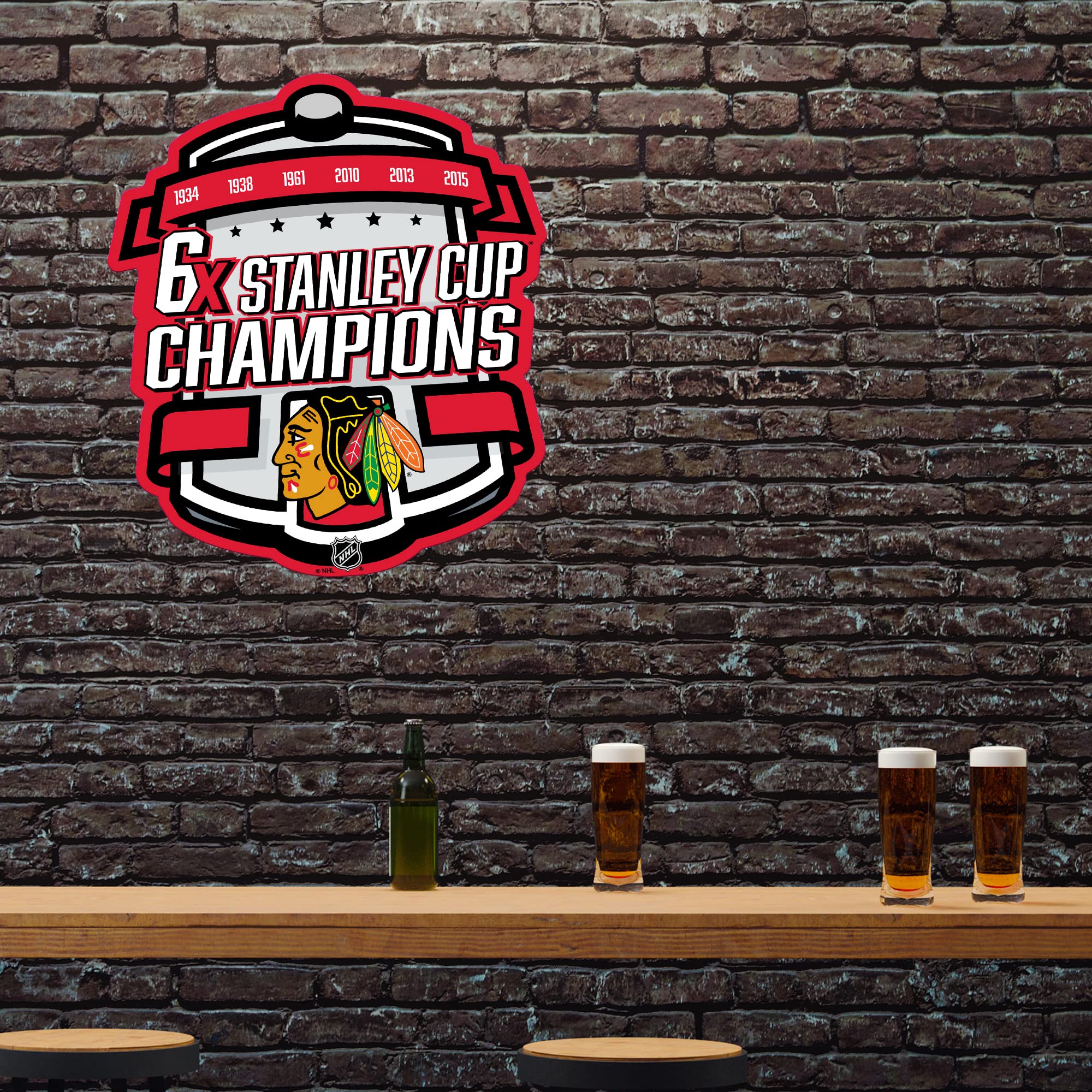 Rico Industries Nhl Chicago Blackhawks Champ Shape Cut Pennant - Home And Living Room D  Cor - Soft Felt Ez To Hang