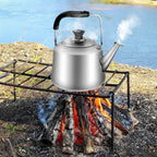 Odoland 4L Camping Kettle Set With 4 Cups, Durable Stainless Steel Camp Tea Coffee Water Pot With 4 Mugs For Hiking, Backpacking