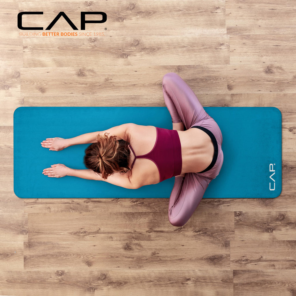 Cap High Density Exercise Mat With Strap, 74''X24''X1'' - Teal