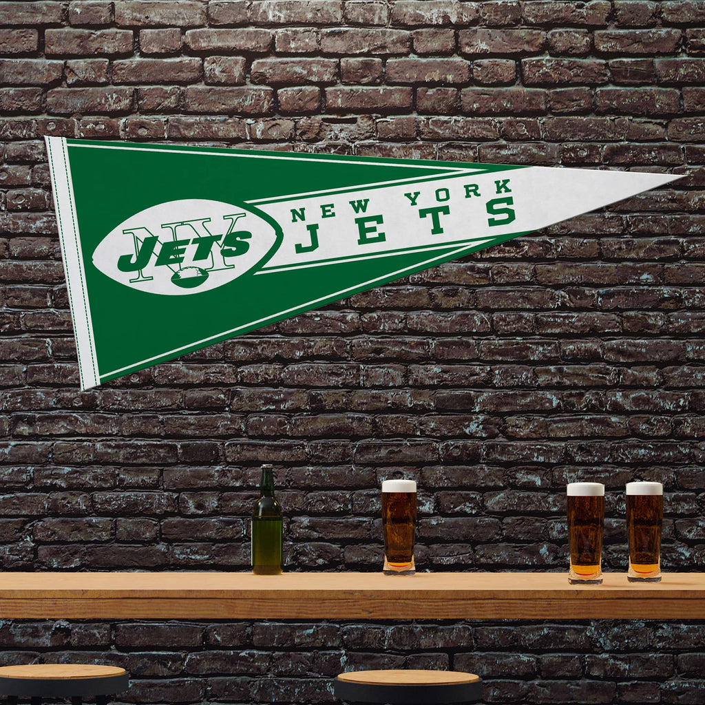 Rico Industries Nfl Football New York Jets Retro 12'' X 30'' Felt Wall D  Cor Pennant - Great For Home/Bed Room/Man Cave D  Cor