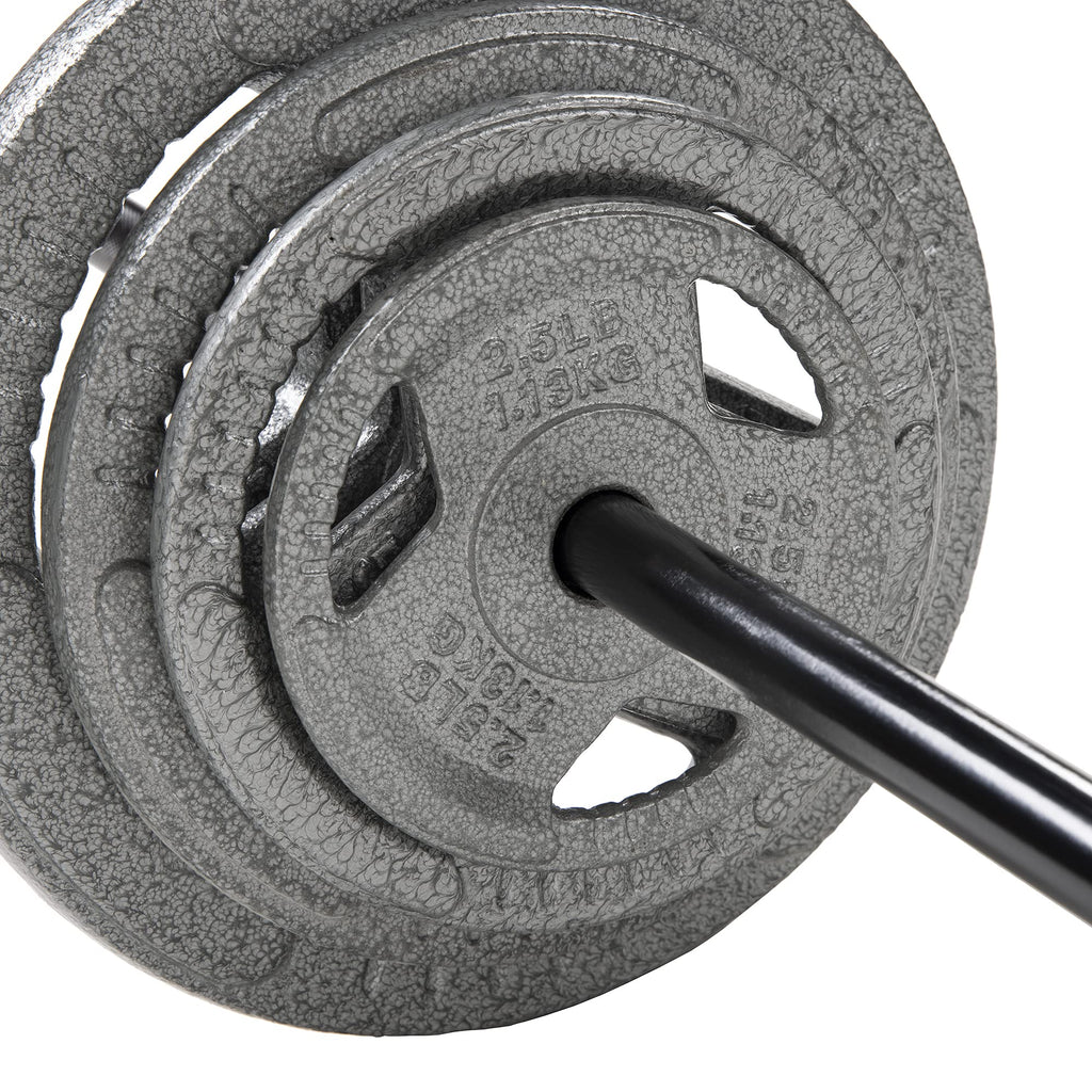 Signature Fitness Powergainz Olympic Barbell Standard Weightlifting Barbell, 300-Pound Capacity,Black