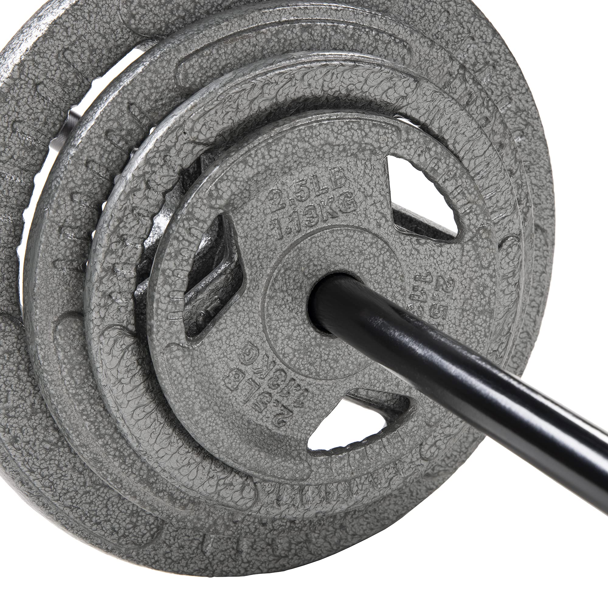 Signature Fitness Powergainz Olympic Barbell Standard Weightlifting Barbell, 300-Pound Capacity,Black