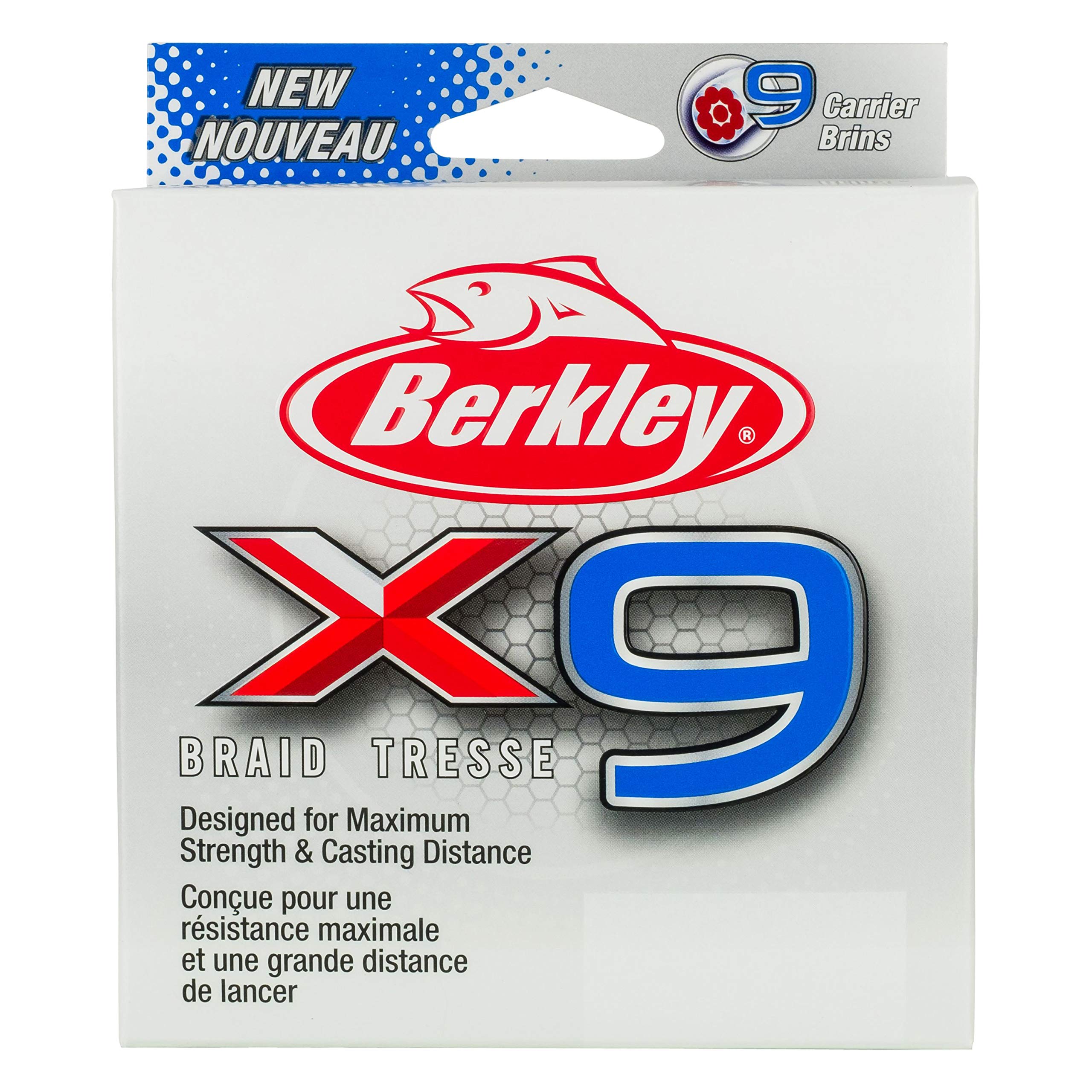 Berkley x9 Braid Superline, Crystal, 20lb test | 37 lbC | 17.0kg, 328yd | 300m Fishing Line, Suitable for Freshwater and Saltwat