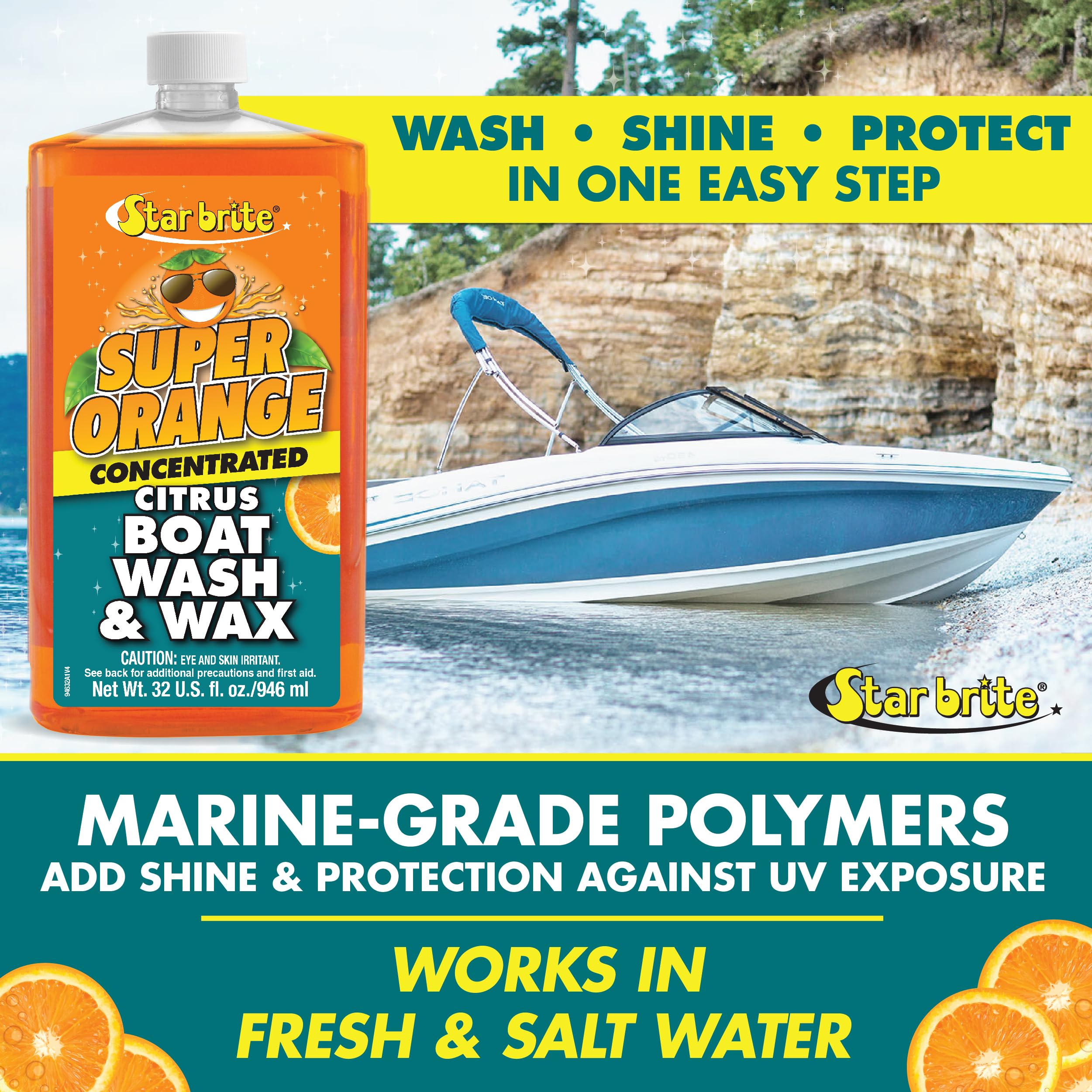 Star Brite Super Orange Citrus Boat Wash & Wax - 32 Oz (094632P)