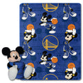 Northwest NBA Golden State Warriors Character Hugger Pillow & Silk Touch Throw Blanket Set, 40 x 50, Mickey Mouse