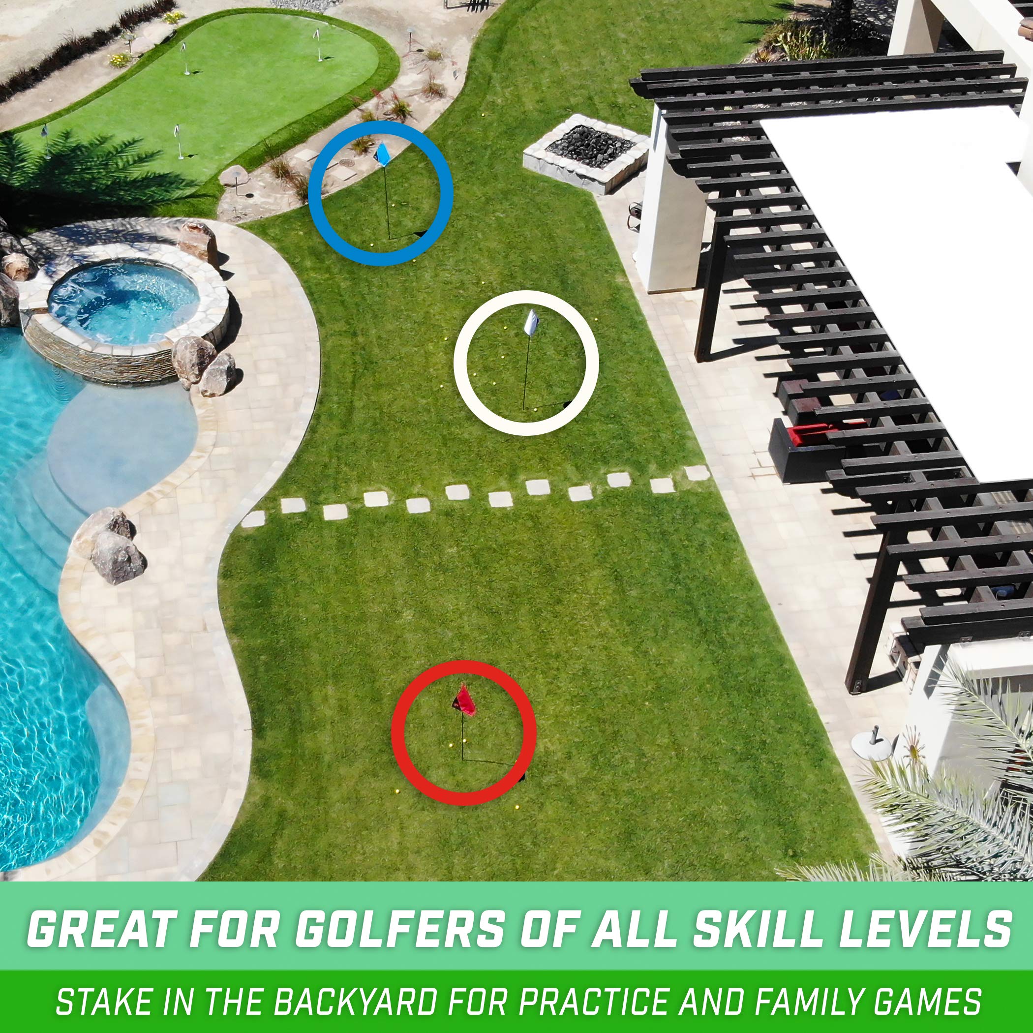 Gosports Golf Flags 3 Pack Great For Practice And Backyard Family Golf Games