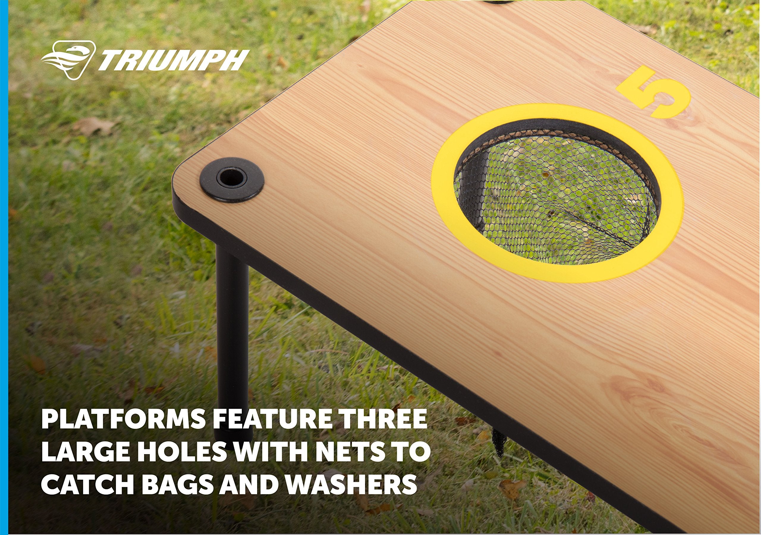 Triumph Sports 2-In-1 Bag Toss/ Washer Toss Combo - Includes 2 Game Platforms, 6 Toss Bags, 6 Washers, Medium