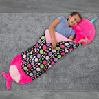 Happy Nappers: Pillow & Sleepy Sack: Lg - Neil The Pink Narwhal