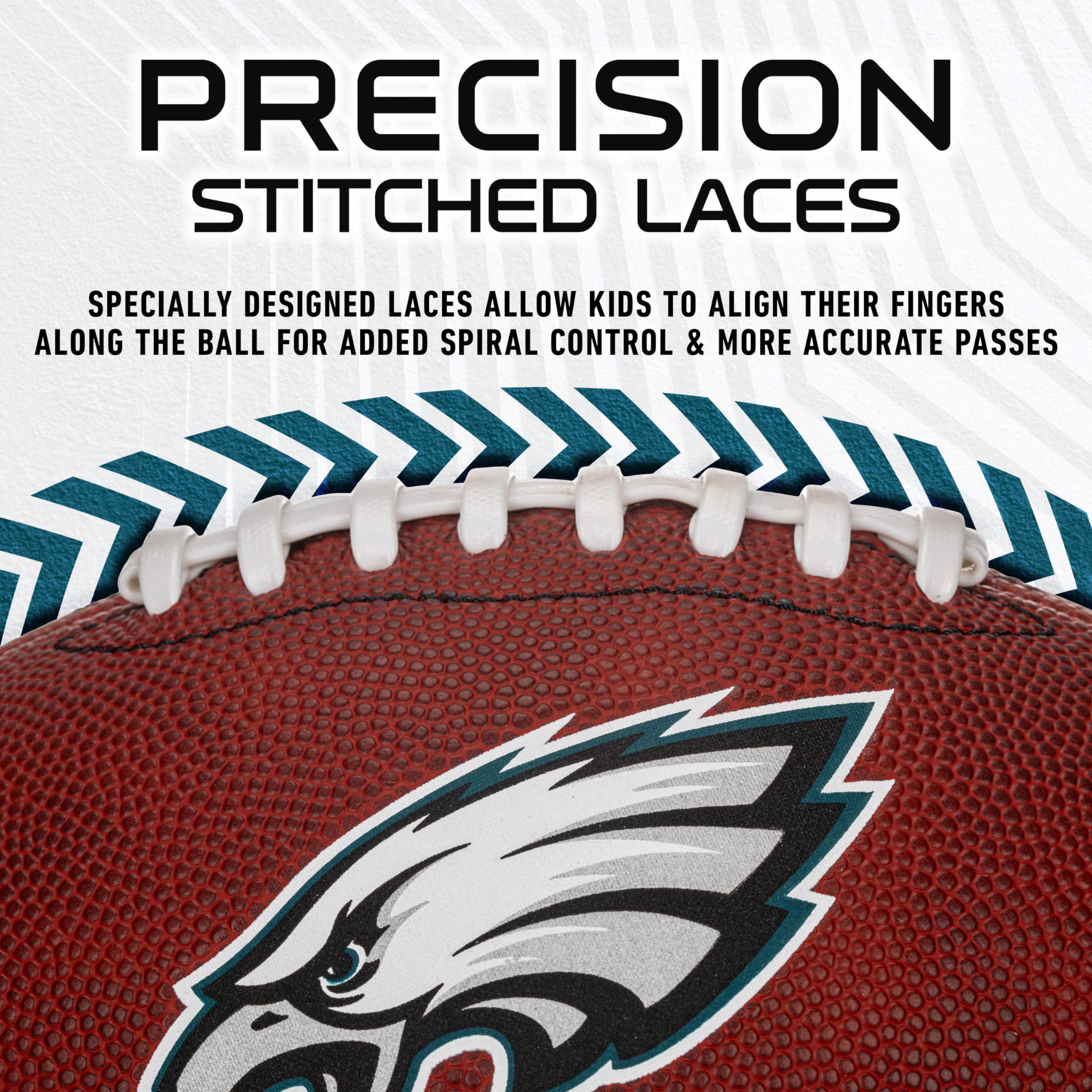 Franklin Sports Nfl Philadelphia Eagles Football - Youth Junior Size Football For Kids - Official Nfl Team Logo + Colors Youth B