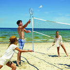 Franklin Sports Badminton Net Set - 4 Aluminum Rackets, 2 Birdies, Adjustable Net And Stakes - Backyard Or Beach Badminton Set -