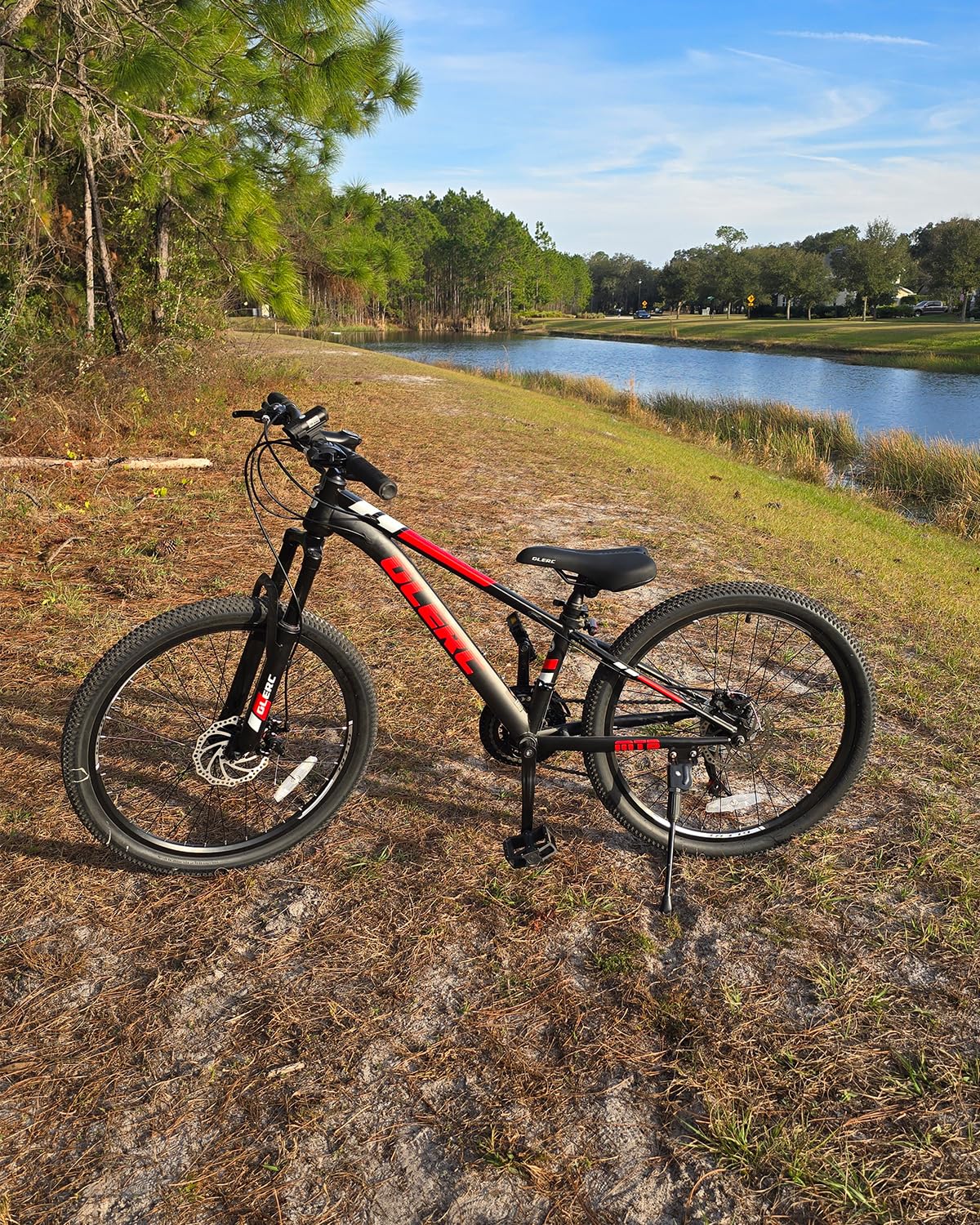 Glerc 24 Inch Kids Bike, Kids Mountain Bike for Boys and Girls Ages 9-14, 21-Speed Skyline Bicycle with Front Suspension and Dis
