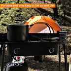 Flame King 200,000 Btu Propane Burner Gas Stove Heavy Duty Turkey Fryer/Camp Cooker, Portable With Stand Great For Outdoor Cooki