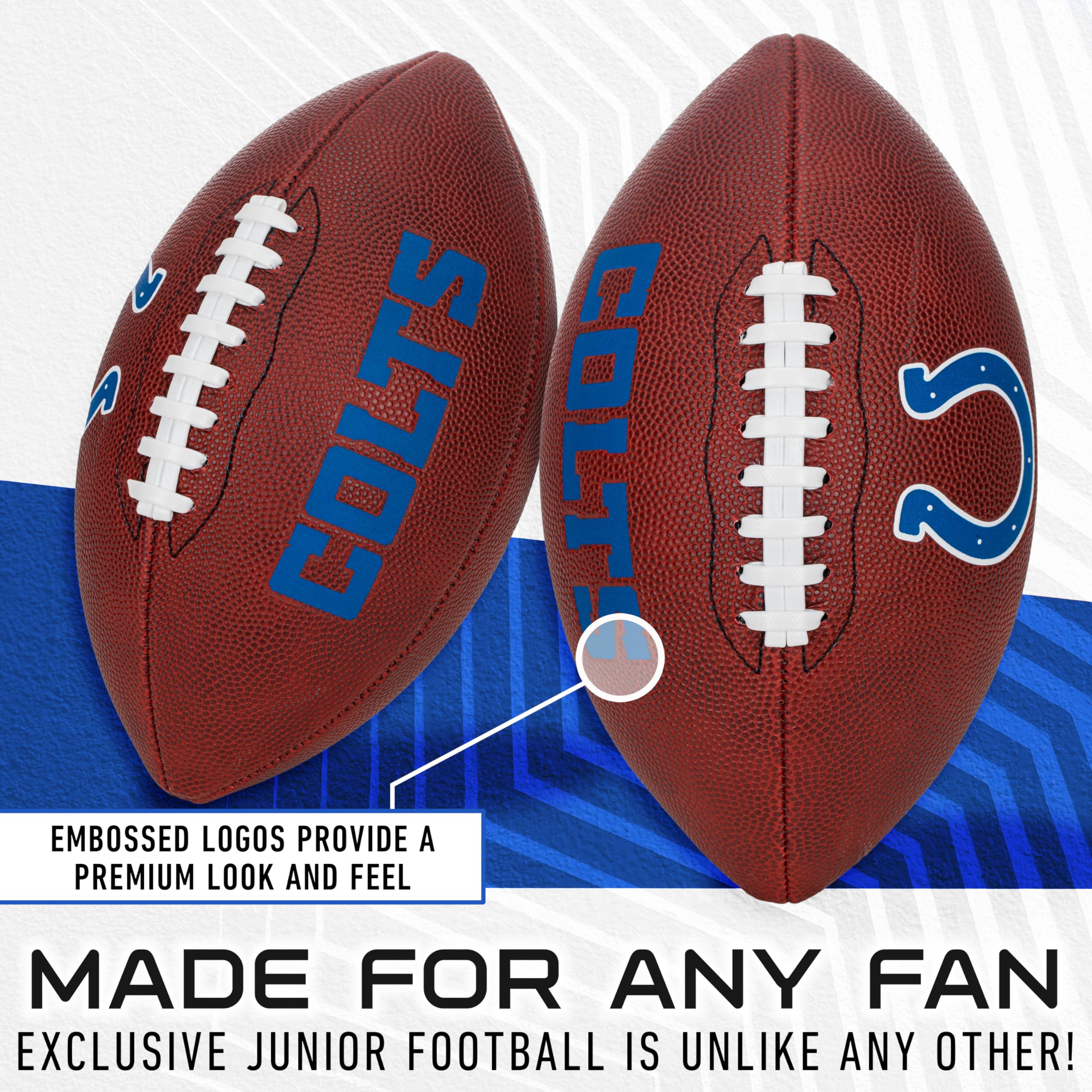 Franklin Sports Nfl Indianapolis Colts Football - Youth Junior Size Football For Kids - Official Nfl Team Logo + Colors Youth Ba