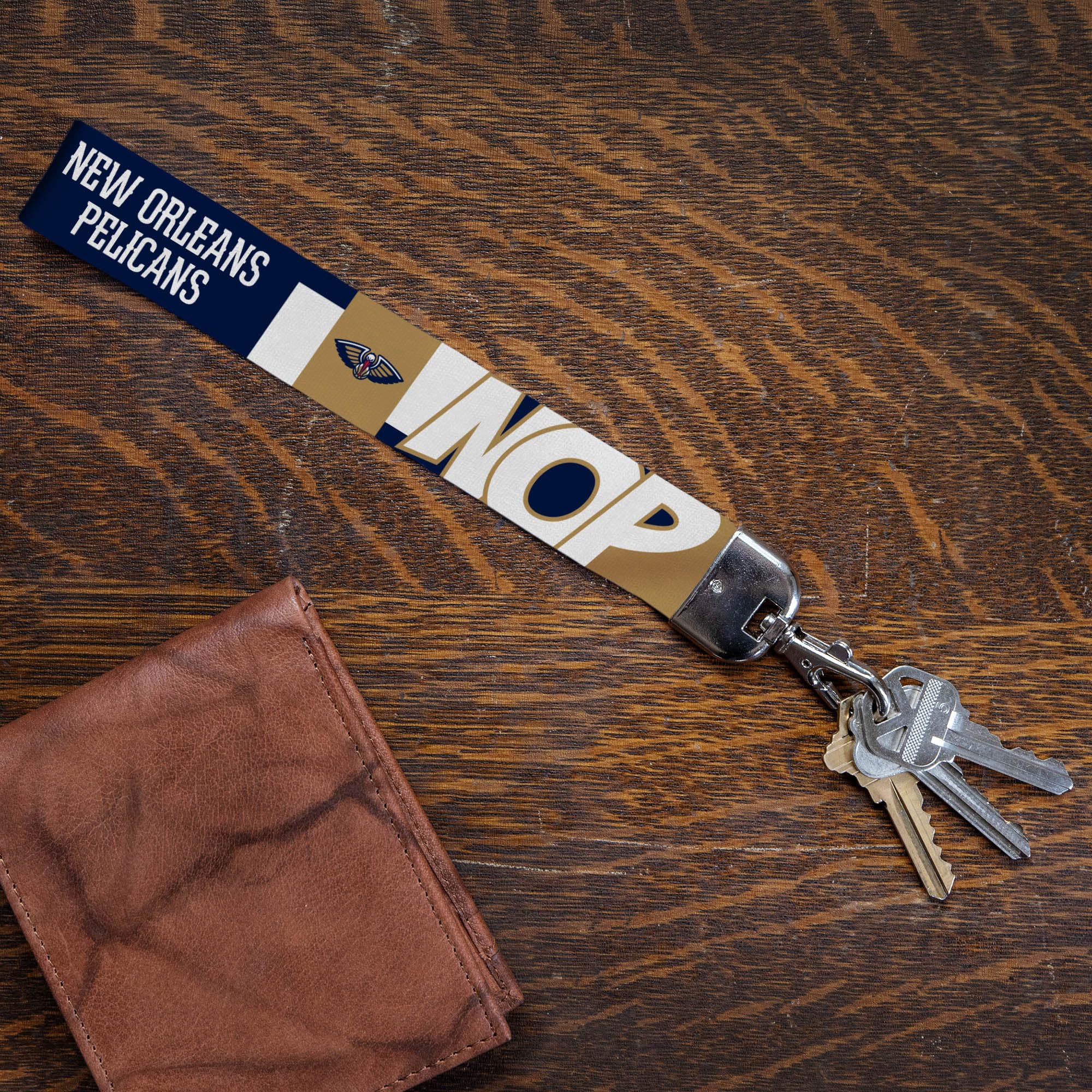 Rico Industries Nba Basketball New Orleans Pelicans Wrist Lanyard Key Chain, Cute Wristlet Strap Keychain Holder For Women Men C