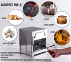 Zento Camping Wood Stove Portable Folding Camp Stove, Stainless Steel, Foldable Grill Survival, Easy To Carry, Small Portable (A