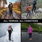 Bisinna Collapsible Trekking Hiking Poles- 2 Pack Folding Aluminum Walking Sticks With Quick Lock System 4 Season Accessories,Te