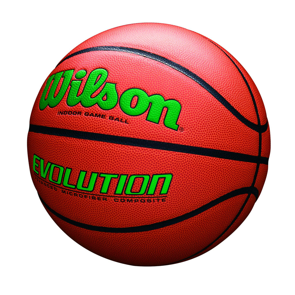 Wilson Evolution Indoor Game Basketball, Green, Size 7 - 29.5