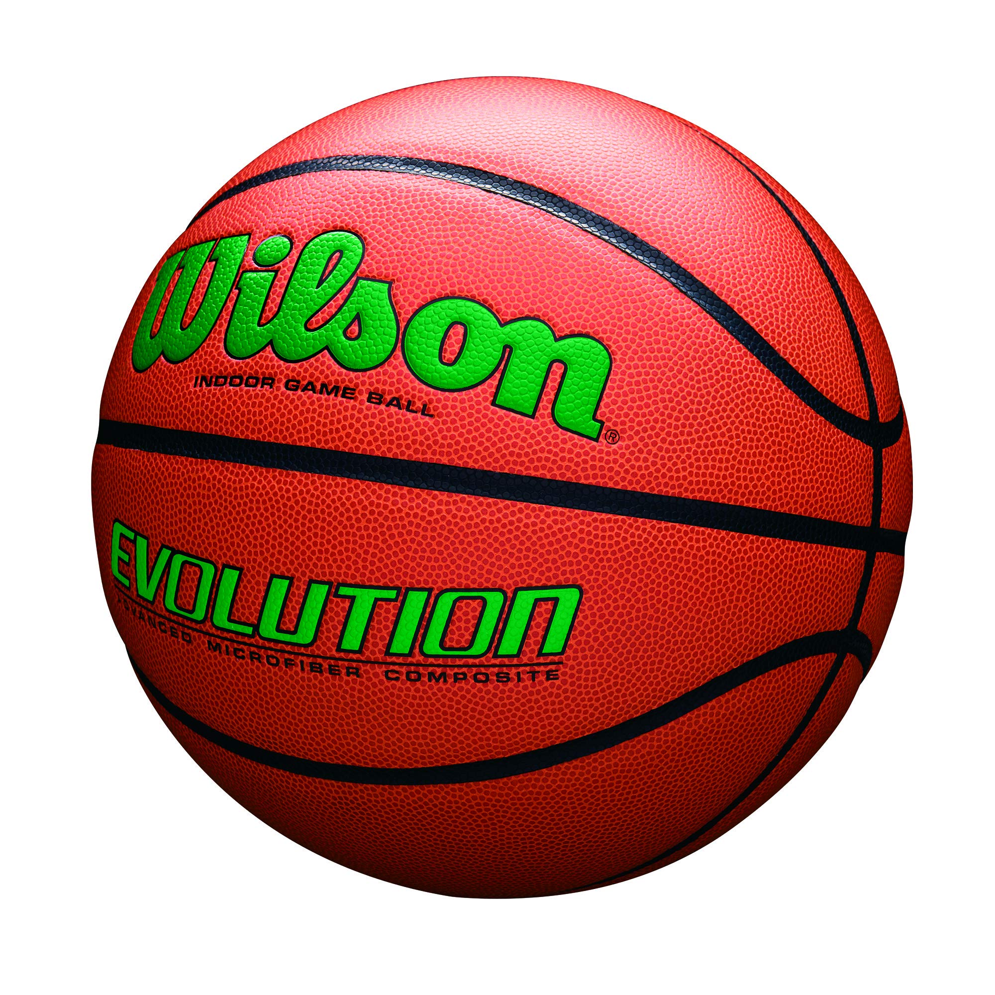 Wilson Evolution Indoor Game Basketball, Green, Size 7 - 29.5