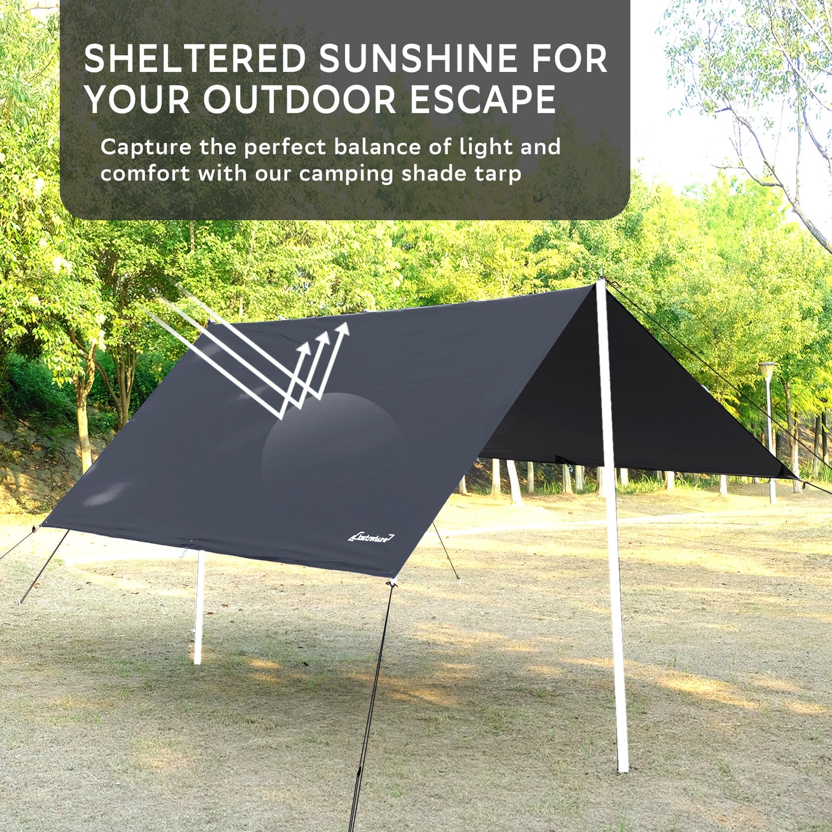 Clostnature Waterproof Camping Tarp For Tent - Ultralight Hammock Rain Fly For Backpacking, Heavy Duty Camping Hiking Awning Lig