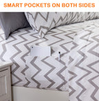 Elegant Comfort Luxury Soft Bed Sheets Chevron Pattern 1500 Thread Count Percale Egyptian Quality Softness Wrinkle And Fade Resi