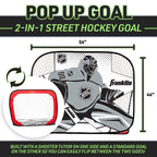 Franklin Sports Kids Portable Street Hockey Goal + Shooter Tutor Set - Pop Up Folding Net With Goalie Target Included - 2-In-1 G