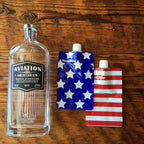 Flask2Go - The Foldable Flexible Flask For Tailgating, Camping, And Concerts, 2-Pack, Stars  Stripes