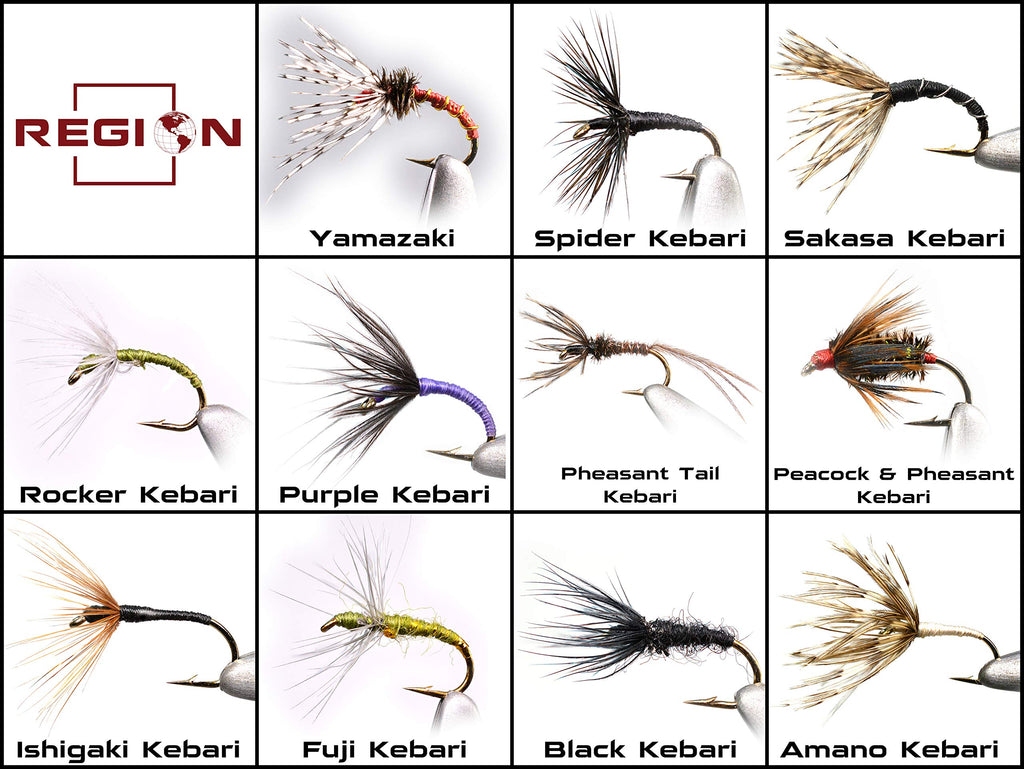 Tenkara Fishing Flies Various Kebari Styles And Hook Sizes - Pack Of 6 (Peacock And Pheasant Nymph Hook #12)