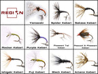 Tenkara Fishing Flies Various Kebari Styles And Hook Sizes - Pack Of 6 (Peacock And Pheasant Nymph Hook #12)