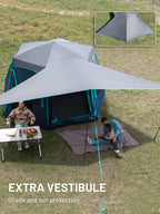 Timber Ridge 4-6 Person Pop Up Hub Tent, Easy 60 Second Setup, Weather Resistant Camping Family Cabin Tent With Rain Fly And Whe