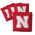 YouTheFan Officially-Licensed NCAA Nebraska Cornhuskers Set of 4 Cornhole Bags - All Weather Regulation 6    x 6    Size - 16oz 