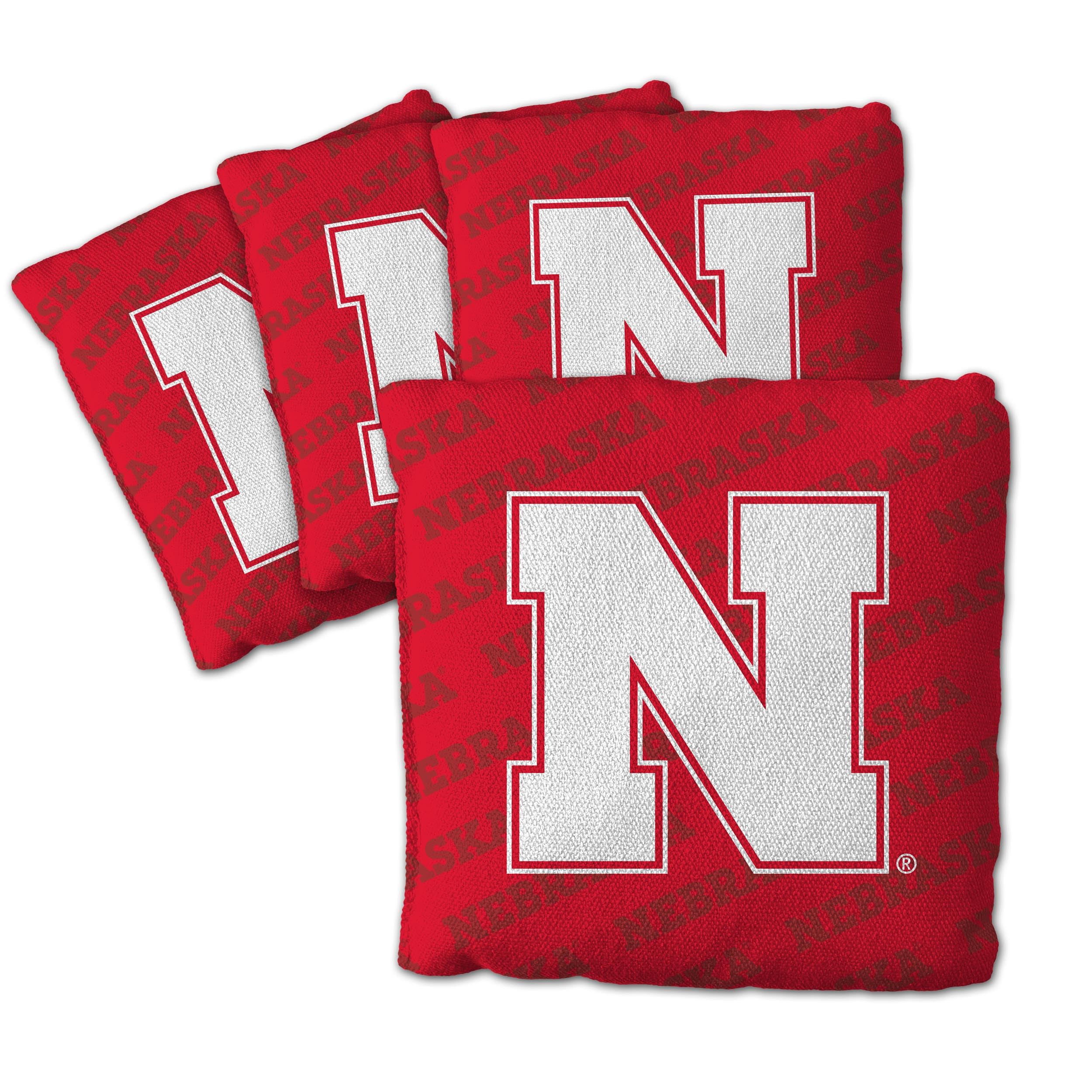 YouTheFan Officially-Licensed NCAA Nebraska Cornhuskers Set of 4 Cornhole Bags - All Weather Regulation 6    x 6    Size - 16oz 