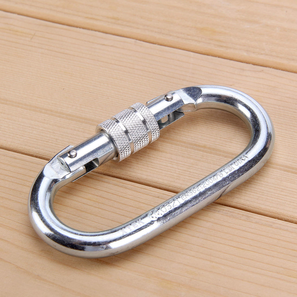 25Kn Climbing Carabiner - Uiaa Ce Rated 5620Lb - Heavy Duty Twist Locking Carabiner Clip - Industrial Strength Large Steel Oval