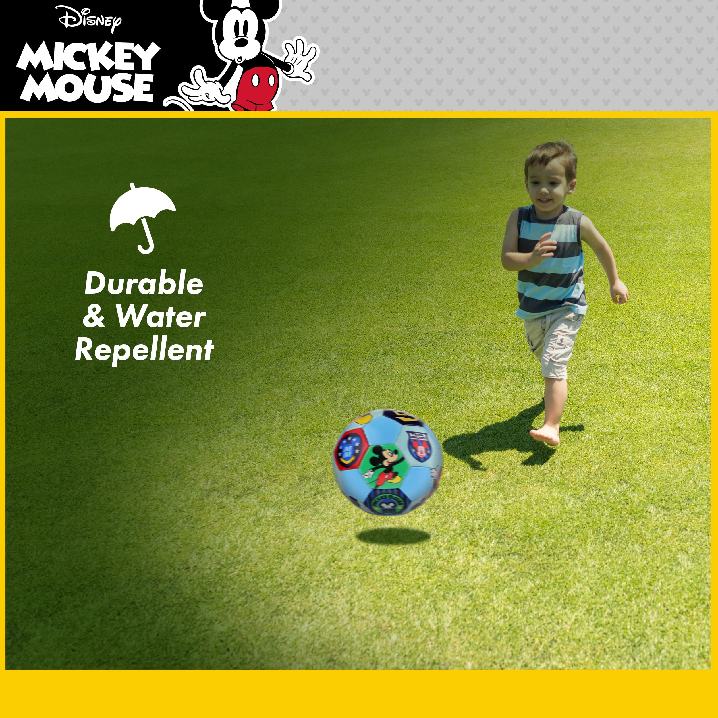 Disney Mickey Mouse Soccer Ball, Team Mickey Youth Kids Mini Soccer Ball, Blue, Size 3