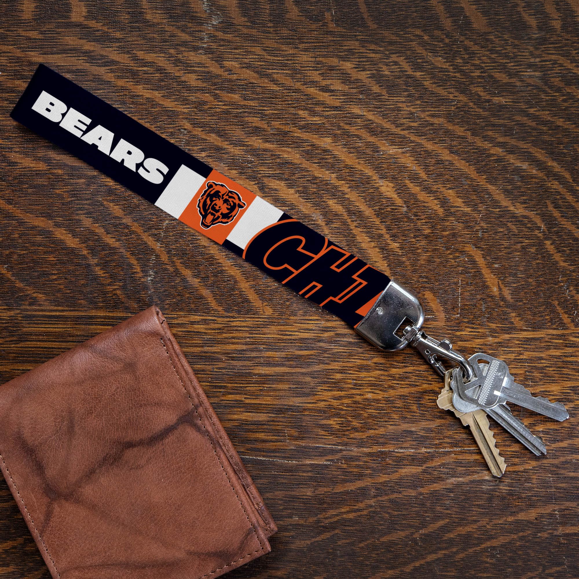 Rico Industries Nfl Football Chicago Bears Standard Wrist Lanyard Key Chain, Cute Wristlet Strap Keychain Holder For Women Men C