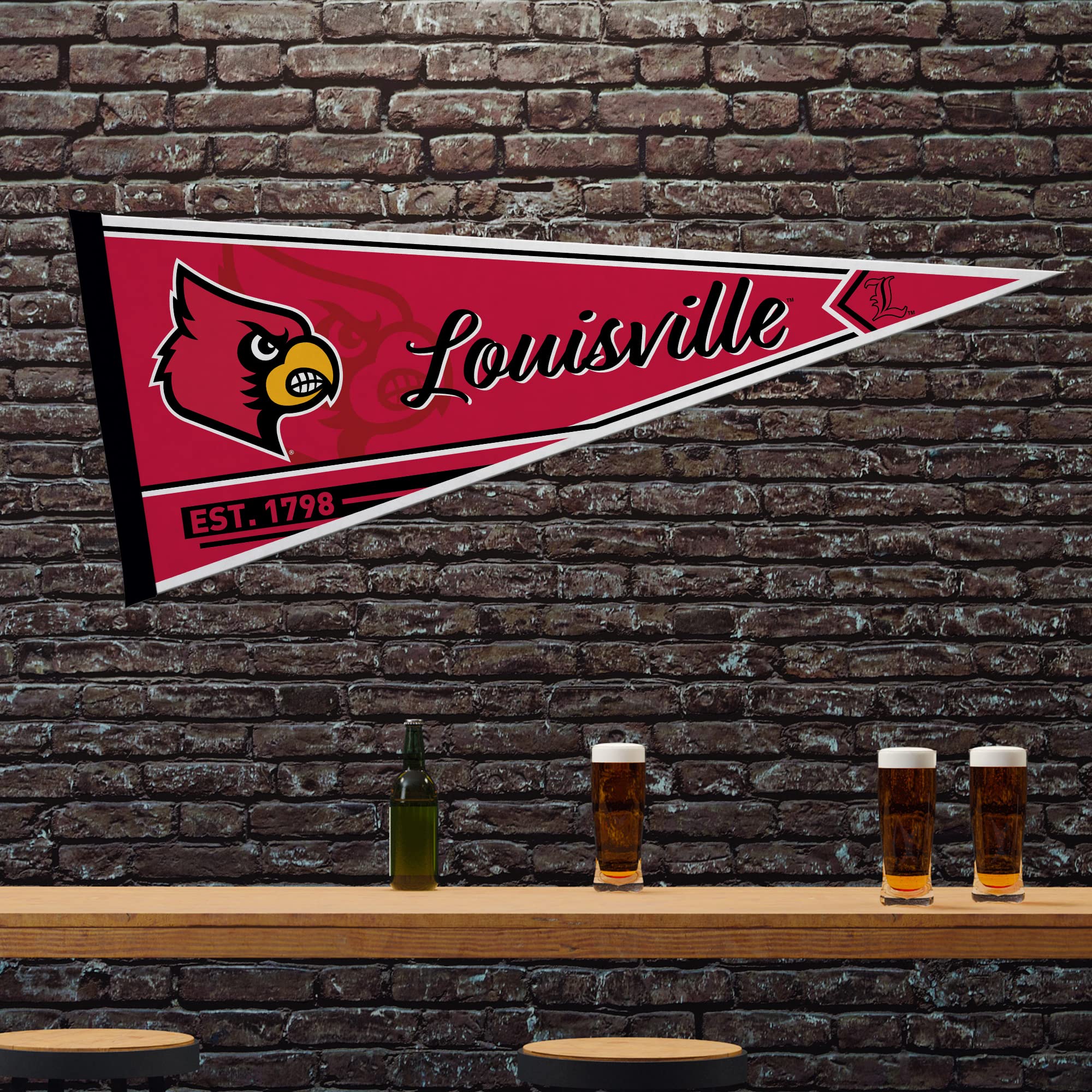 Rico Industries Ncaa Louisville Cardinals Classic 12'' X 30'' Felt Wall D  Cor Pennant - Great For Home/Bed Room/Man Cave D  Cor