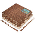 Sorbus 48Sq. Ft. Wood Grain Floor Tiles Foam Mat Eva Interlocking Mats Tile 3/8-Inch Thick Flooring Wood Puzzle Exercise Mats W/