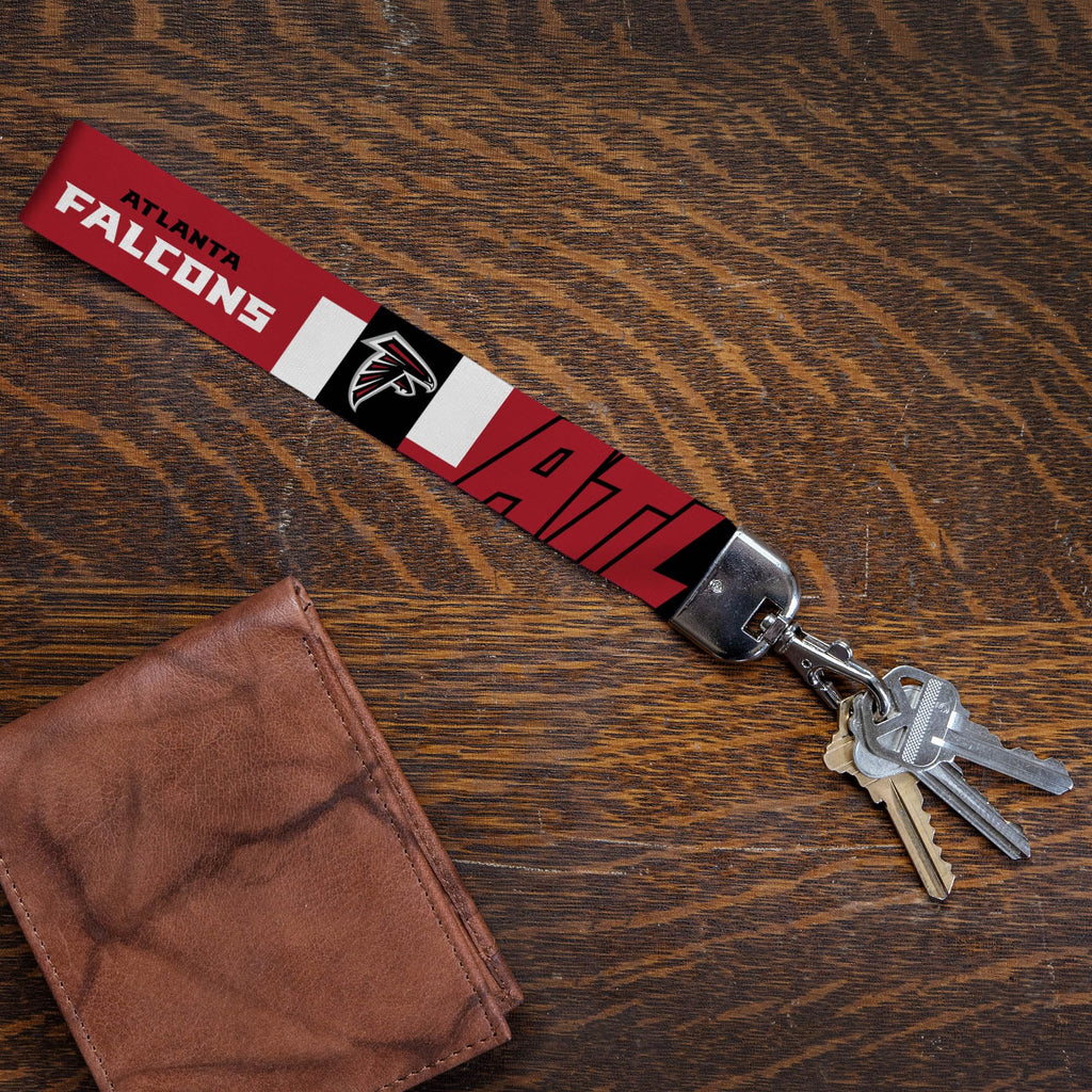 Rico Industries Nfl Football Atlanta Falcons Standard Wrist Lanyard Key Chain, Cute Wristlet Strap Keychain Holder For Women Men